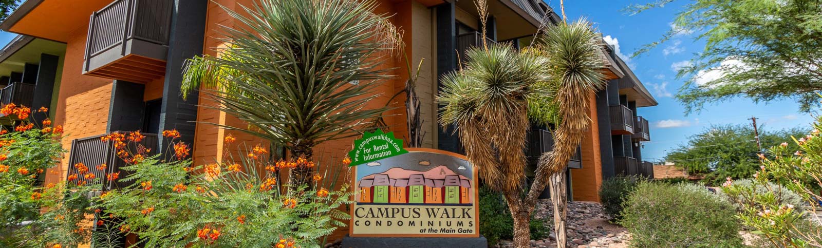 Campus Walk Condominiums at the main gate of the University of Arizona